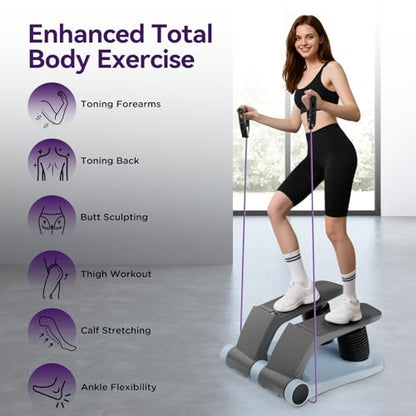 Air Stepper Machine with Resistance Bands - color: Blue/Black