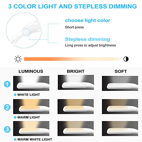Neck Reading Light for Bed Adjustable: Bendable Arms 2-Pack White - color: White, size: 2-Pack