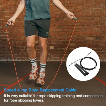 PATIKIL Speed Jump Rope, Adjustable Speed Skipping Rope Tangle-Free Fast Jump Rope with Storage Bag and Spare Parts - color: Black