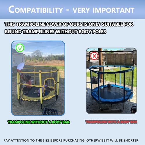 XCZ trampoline cover, outdoor jumping bed cover, suitable for 60 inch round children's trampoline , full coverage. Black - size: 62" Dia x 47" H