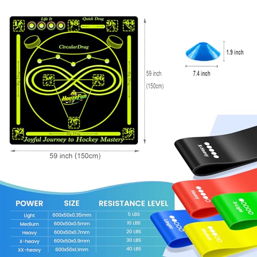 Hockey Training Equipment, Non-Slip Dribbling Training Mat, Field Trainer - size: 59"*59"