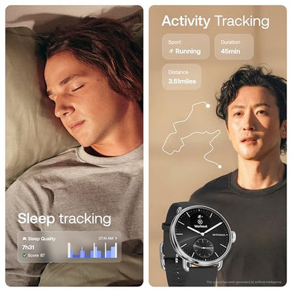 WITHINGS ScanWatch 2 - Hybrid Smart Watch, Heart Rate Monitoring, Fitness Tracker, Cycle Tracker, Sleep Monitoring, GPS Tracker, 30-Day Battery Life, Android & Apple Compatible, HSA/FSA - color: Black, style: Scanwatch 2 - 38mm