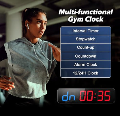 15.2" Gym Timer, App & Remote Control, Gym Clock for Home Garage Outdoor