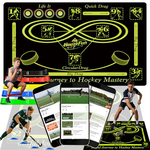 Hockey Training Equipment, Non-Slip Dribbling Training Mat, Field Trainer - size: 35"*59"