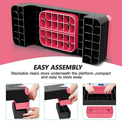 GYMMAGE Aerobic Exercise Step, Adjustable Height, - color: E