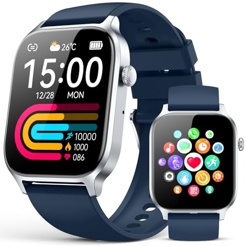Smart Watches for Women Men, Fitness Tracker Watch with 110 Sports Modes, Step Counter/Sleep Monitor/Pedometer, IP68 Waterproof, Bluetooth Call & Music Control Smartwatch for iPhone/Android,Blue - color: Midnight Blue