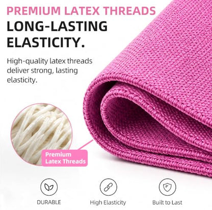 Fabric Resistance Bands for Working Out, 4-Pack for Legs, Glutes & Hips - color: Pink 4-Pack