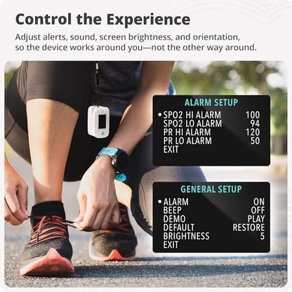 Greater Goods Finger Pulse Oximeter, Blood Oxygen Meter, Measures SpO2, Heart Rate, and PI, Includes Batteries & Lanyard
