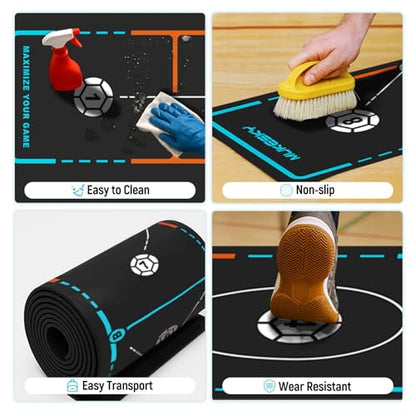 Soccer Training Mat, Non-Slip Footwork Practice for 1-4 Players