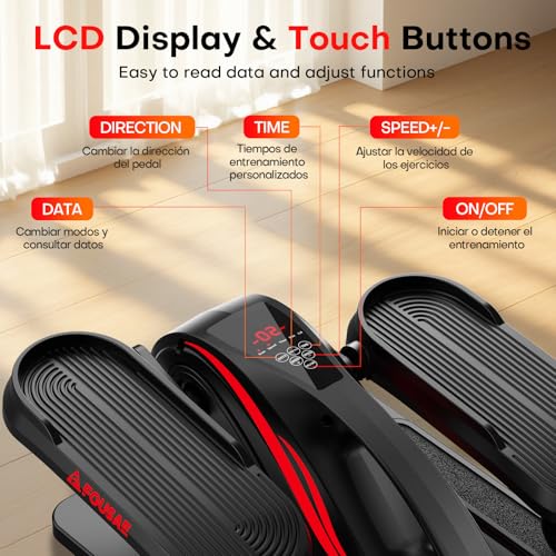 Under Desk Elliptical Machine, Electric Elliptical Leg Exerciser While Sitting for Seniors with Upgraded 15 Speeds & 12 Auto Mode, Forward & Reverse Direction, Quiet Portable Seated Pedal Exerciser