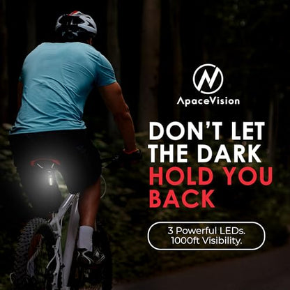 EverLightFX USB Rechargeable LED Safety Light (2 Pack) by Apace - Super Bright Bike Tail Light Works Brilliantly as Running Light for Joggers, Pets, Bicycle Strobe or Rear Clip On Lights - color: White