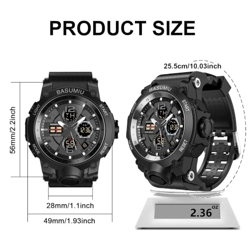 Military Digital Watches for Men Waterproof Work Mens Watch Sports - color: C-Black