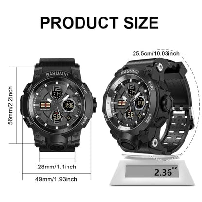 Military Digital Watches for Men Waterproof Work Mens Watch Sports - color: C-Black
