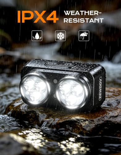 Zewdov 800LM Ultra Bright Running Lights for Runners, 7 Modes & 360° Reflective Running Gear, IPX4 Waterproof, 45° Adjustable Rechargeable Running Light for Walking/Hiking/Cycling/Working/Jogging