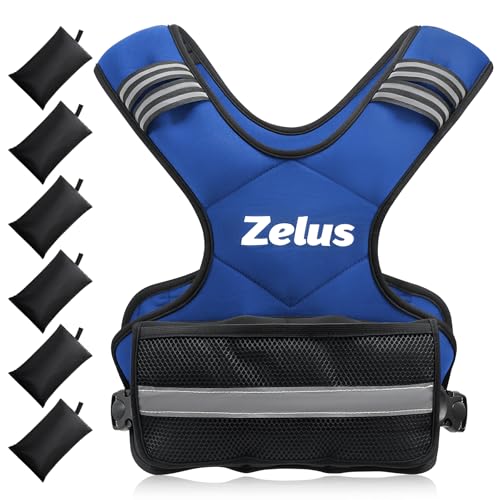 ZELUS Weighted Vest for Men Women,Adjustable 4-32lb Vest, Removable Weights - color: Blue, size: 11-20 lb.