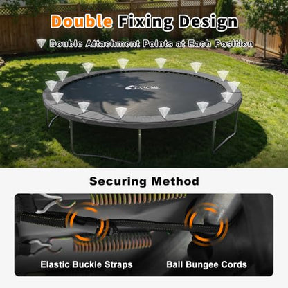 Exacme Double-Sided Round Trampoline Spring Cover, Replacement Safety Pad - color: Grey, size: 16FT