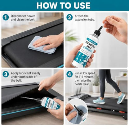 Treadmill Lubricant for Belt, 100% Silicone Oil with Applicator