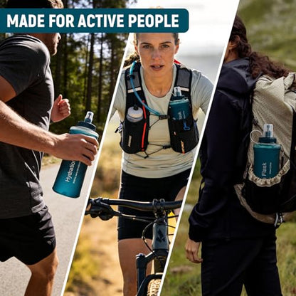 Soft Flask 700ML, TPU Collapsible Soft Water Bottle, Leakproof, Reusable, Bottle for Running, Hiking, Cycling Hydration Flask- Slate Blue - color: 700ml Slate Blue