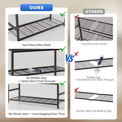 36.4" W Storage Shelves, 5-Tier Metal Shelving Unit with Leveling Feet - color: Black