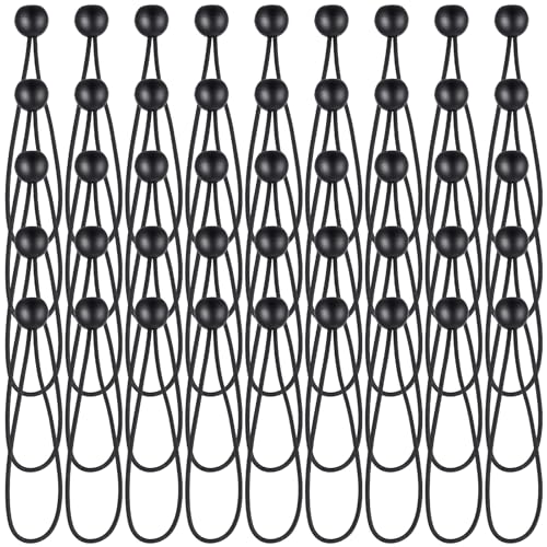 120 Pcs 6 Inch Ball Bungee Cords, Heavy Duty UV Resistant Tarp Tie Downs for Canopy, Shelter, Camping, Cargo and Tent Poles, Black
