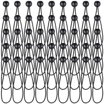 120 Pcs 6 Inch Ball Bungee Cords, Heavy Duty UV Resistant Tarp Tie Downs for Canopy, Shelter, Camping, Cargo and Tent Poles, Black