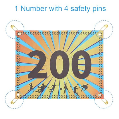 PATIKIL Tearproof Running Bib Numbers, Wheat Ears Waterproof Race Competitor Numbers with Safety Pin for Marathon Sports Game Competition Runner - style: 101-200