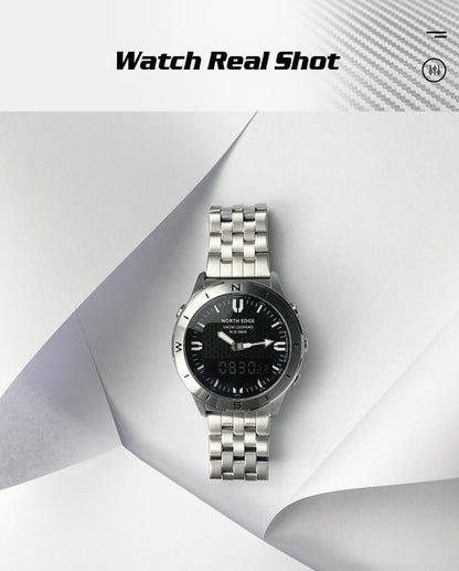 DIDITIME Tactical Watches for Men, Military Watches for Men, Waterproof 164FT, Fitness Watch, Mens Digital Watches with Compass, Metronome, Pedometer, Lightweight Breathable Nylon Watch - color: SNOW LEOPARD-SILVER