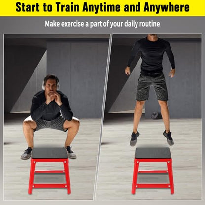 Plyometric Boxes for Jumping - color: Red, size: 12/18/24/30 inch