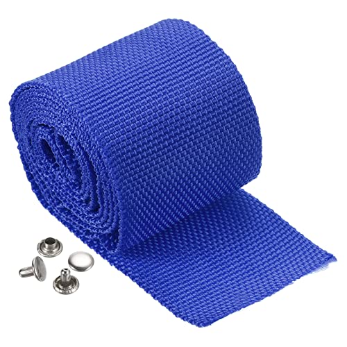 PATIKIL Winch Rope Protector 1m/3.28ft, Polyester Protective Sleeve with Buckle Universal for 4.5cm/1.77in Width Cable Line, Blue - color: Blue, size: 4.5cmx1m