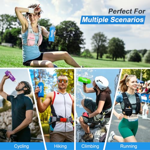 Soft Flask 480ml TPU BPA-Free Soft Water Bottle Leak-Proof Collapsiblefor Hydration Pack Running Vest Marathon Hiking Cycling (Green) - color: 480ml Green
