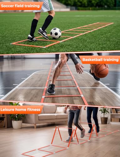 GHB Tangle-Free Agility Ladder Hurdles, 15ft 11 Rungs