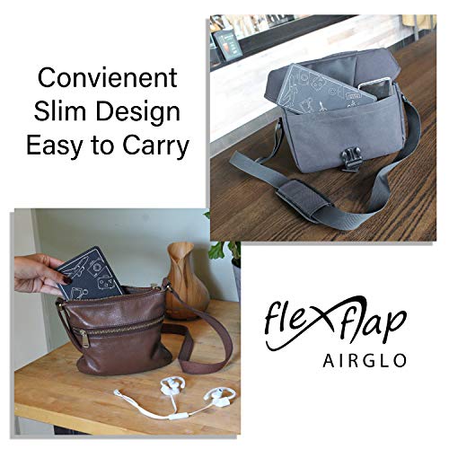 Flex Flap Cell Phone Holder & Flexible Tablet Stand for Airplane Travel, Desk, Bed, Treadmill - Essential Accessories & Cool Gadgets for Flying - color: Black PU Leather