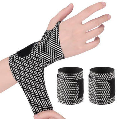 Ultra-Thin Wrist Brace (2Pcs),Lightweight Wrist Wrap for Pain Relief - color: Black