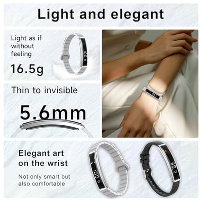 Efolen Smart Bracelet for Women,Ultralight Fitness Tracker Smart Wristband with Heart Rate/Blood Oxygen/Sleep Monitor/Pedometer,Slim Smartwatch for Android iPhone,Activity Tracker,2 Band,Silver - color: Silver
