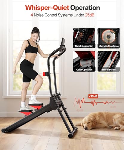 YOLEO Magnetic Stair Stepper for Exercise at Home, 16-Level Adjustable Resistance Up to 130LB, Folding Cardio Stairmaster with 28''Extended Stride&Low Noise,Stair Climber with HR Sensor for Full Body