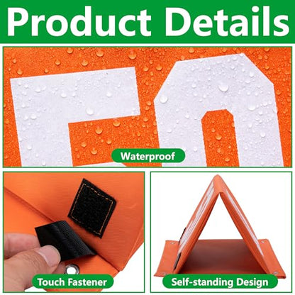 Set of 11 Standing Football Yard Marker-High Visibility Football Field Sign