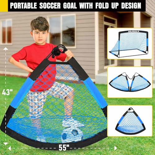 Soccer Goal, Kids Soccer Goals for Backyard Set, Pop Up Soccer Net - color: Black Blue, size: 6 ft x 4 ft