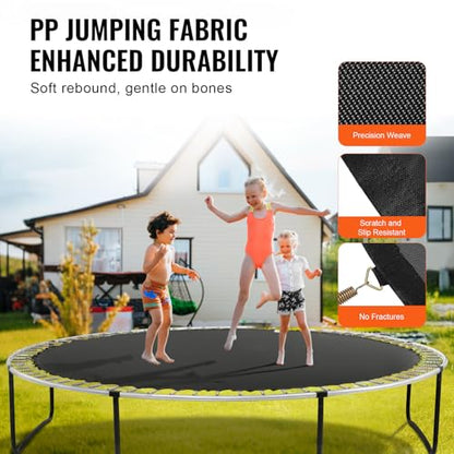 VEVOR Replacement Trampoline Mat, Jumping Mat Fits 12/13/14/15 ft Frame, Universal Jumping Round Trampoline, UV-Resistant Mat with Spring Tool & 72/80/92 V-Rings, Fit 5.5"/6.5"/7" Spring Length - style: 15FT-96 V-rings-Fit 6.5" Spring Length