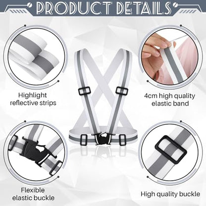 Hercicy Reflective Running Vests, Safety Vest Straps - color: White