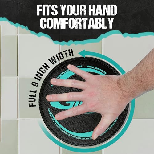 Gliding 9” Sliders for Working Out on Hardwood/Tile Floors, 1 Pair 4 Videos - color: Black (Hardwood)