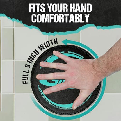 Gliding 9” Sliders for Working Out on Hardwood/Tile Floors, 1 Pair 4 Videos - color: Black (Hardwood)