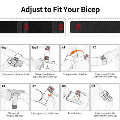 Running Armband with Earphone Pouch Fits Phones up to 6.9" - color: Purple (Up to 6.9''), size: Medium