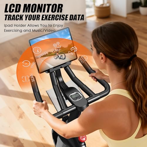 Exercise Bike,Stationary Bike for Home,Magnetic Indoor App Cycling Bike - color: Orange Silver 01