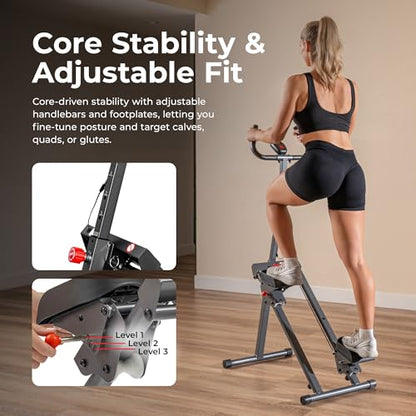 Sunny Health & Fitness Stair Stepper & Climber Exercise Equipment for Home Workout, Compact Cardio Training Machine - color: Dark Gray