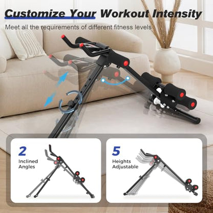 RELIFE REBUILD YOUR LIFE AB Workout Machine Adjustable Ab Trainer Machine - color: Black