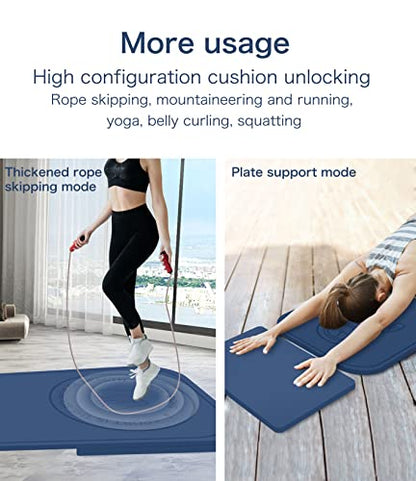 Jump Rope Mat Shockproof Exercise Skipping Mat All-Purpose Extra Thick High Density Anti-Tear Exercise Yoga Mat, Non Slip for Indoor and Outdoor - color: Blue