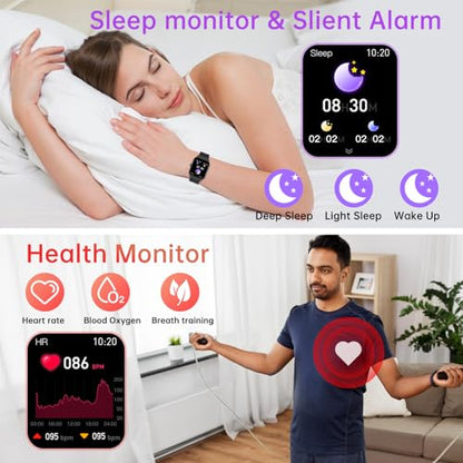 Smart Watch for Men Women Fitness: Make Answer Call Digital Mens Watches Waterproof Running Step Tracker Smartwatch for Android Phones iPhone Samsung Compatible Heart Rate Monitor Pedometer