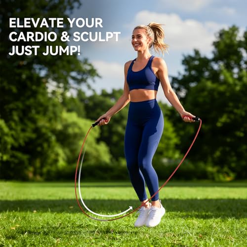 Jump Rope Cotton Adjustable Skipping Weighted jumprope for Women, Adult and Children Athletic Fitness Exercise Jumping Rope - color: Red, size: 1pcs