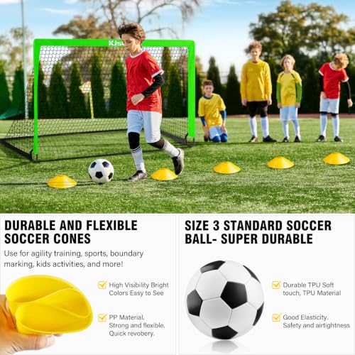 Soccer Goal, Kids Soccer Goals for Backyard Set of 2, Pop Up Soccer Net - color: Green, size: 4X3 FT