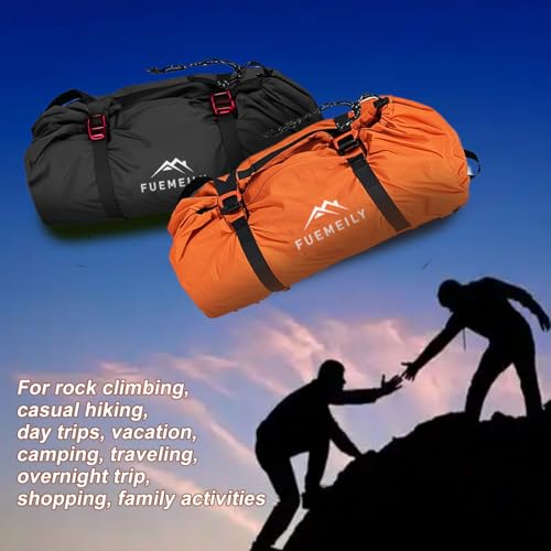 Rock Climbing Rope Bag, Foldable, Adjustable Straps - color: 1-orange